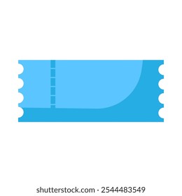 Paper cinema ticket festive event with perforated tear line icon. Obsolete control ticket for organizing entry and exit of visitors element. Simple flat vector isolated on white background