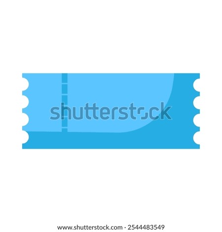 Paper cinema ticket festive event with perforated tear line icon. Obsolete control ticket for organizing entry and exit of visitors element. Simple flat vector isolated on white background