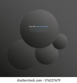 Paper circle background with drop shadows. Vector abstract illustration.