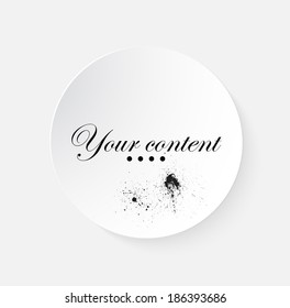 Paper circle banner with drop shadow and splashes