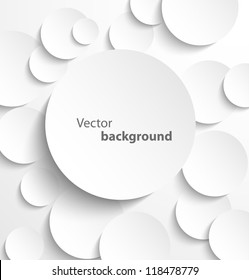 Paper circle banner and drop shadows  Vector illustration