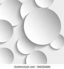 Paper circle banner with drop shadows. Vector illustration