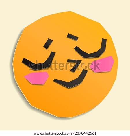 Paper circle cut out of paper with a face