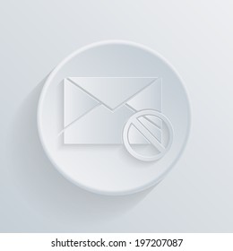 paper circle flat icon with a shadow. post envelope