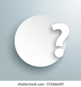 Paper circle with question mark on the gray background. Eps 10 vector file.