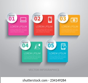 paper circle  and square infographic