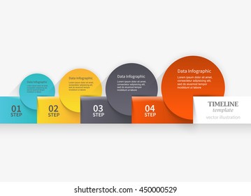 paper circles data growth vector template infographics