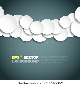 Paper circles with drop shadows. Vector illustration