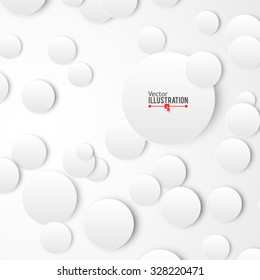 Paper Circles with Drop Shadows. Vector illustration