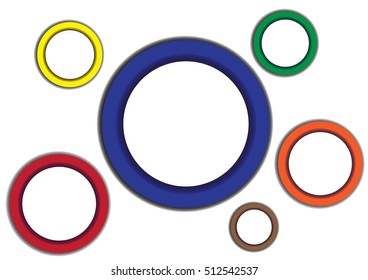 Paper circles with shadows. Vector illustration