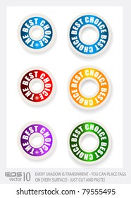 Paper Circular Style tags with transparent shadows. You can place it on every surface, just copy and paste!