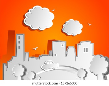 Paper city. Vector illustration