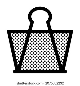 Paper Clamp. Binder Clip. Icon Filled with Dots.