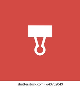 paper clamp icon. sign design. red background