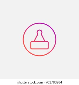 Paper clamp icon.gradient illustration isolated vector sign symbol