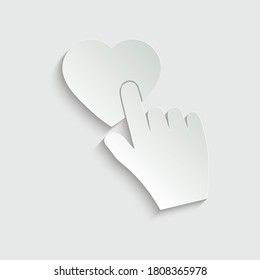 paper Click heart icon vector sign
