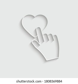 paper Click heart icon vector sign

