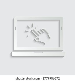   paper click icon. cursor symbol icon. mouse click symbol laptop computer, notebook 