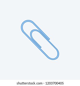 paper clip 2 colored line icon. Simple dark and light blue element illustration. paper clip concept outline symbol design from education set