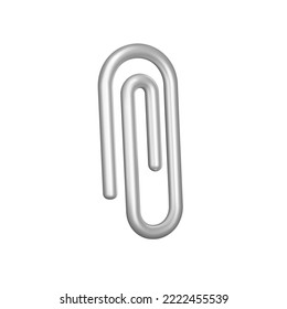 Paper clip 3d icon. A stationery item. Staple sheets of paper. Isolated object on transparent background