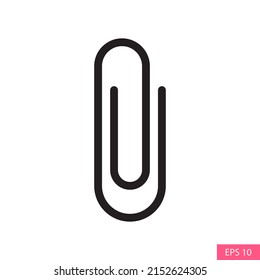 Paper clip or Add attachment vector icon in line style design for website design, app, UI, isolated on white background. Editable stroke. EPS 10 vector illustration.