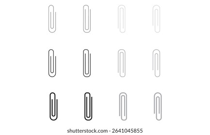 Paper Clip Attachment Icon Design, Black and Gray color. Designed with a minimalist aesthetic, it features precise curves and balanced proportions guided by a golden-ratio grid.