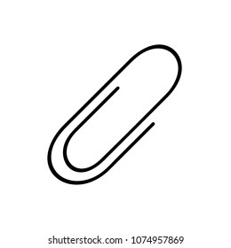 paper clip attachment icon - paper clip, email attachment, flat vector illustration
