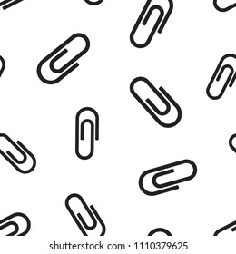 Paper clip attachment icon seamless pattern background. Business concept vector illustration. Paperclip symbol pattern.
