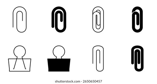 paper clip, attachment icon set