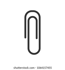 Paper clip attachment vector icon. Paperclip illustration on white isolated background. Attach file business document.