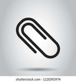 Paper clip attachment vector icon. Paperclip illustration pictogram. Attach file business document.