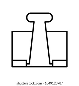 Paper clip bind simple line icon 