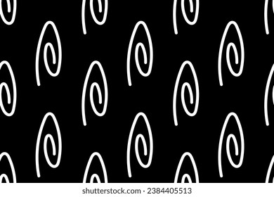 Paper clip. Black and white. Chalkboard. Office. Business. Work. 
Stationery. Seamless vector pattern for design an d decoration.