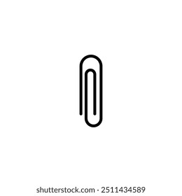 Paper clip black and white flat vector icon design. Paper clip glyph and symbol design