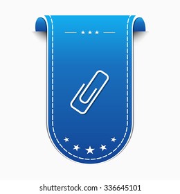 Paper Clip Blue Vector Icon Design