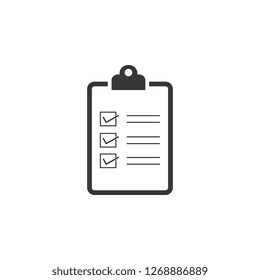 paper clip board with tick marks vector icon eps10