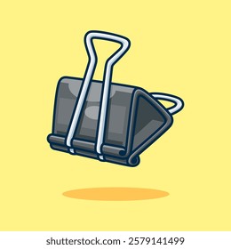 Paper Clip Cartoon Vector Icon Illustration. Education Object Icon Concept Isolated Premium Vector. Flat Cartoon Style