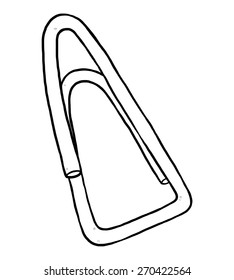 paper clip / cartoon vector and illustration, black and white, hand drawn, sketch style, isolated on white background.