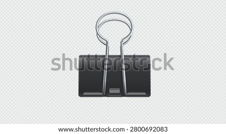 Paper Clip Collection Vector Set with Metal Office Binder Clips and Stationery Accessories