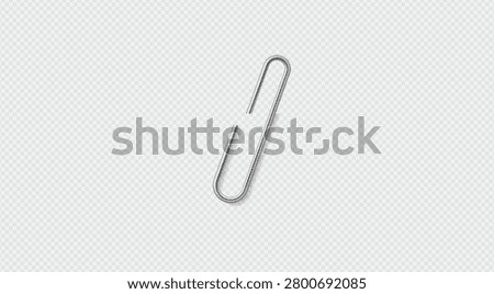 Paper Clip Collection Vector Set with Metal Office Binder Clips and Stationery Accessories