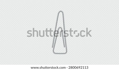 Paper Clip Collection Vector Set with Metal Office Binder Clips and Stationery Accessories