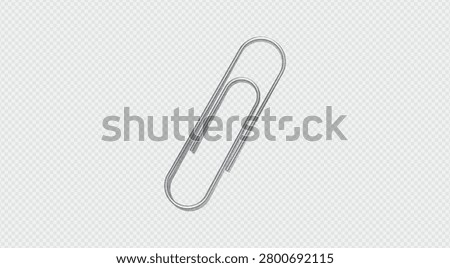 Paper Clip Collection Vector Set with Metal Office Binder Clips and Stationery Accessories