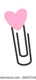 Paper clip decorated heart cartoon
