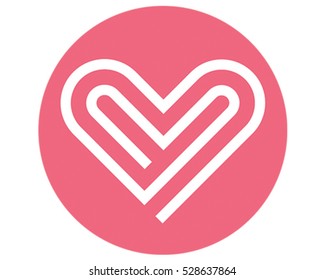Diseño de clip de papel. Ilustración del vector del corazón.