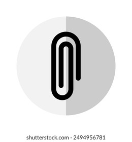 Icono plano de Clip de papel. Accesorios para el trabajo y la escuela. Adecuado para interfaces, Sitios web, UI y App móviles.