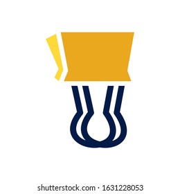 Paper clip flat icon design vector illustration