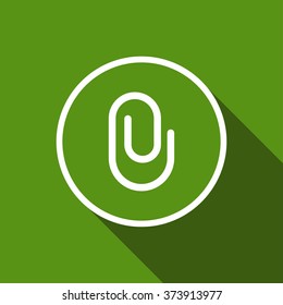 paper clip flat icon with long shadow. vector illustration