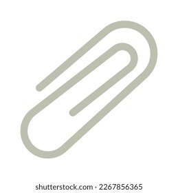 Icono plano del clip de papel Papelería de Office. Ilustración del vector