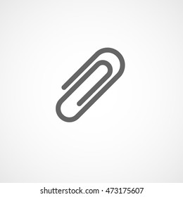 Paper Clip Flat Icon On White Background