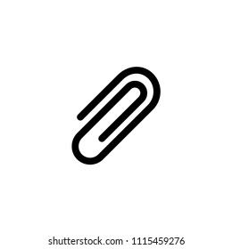 Paper Clip. Flat Vector Icon illustration. Simple black symbol on white background. Paper Clip sign design template for web and mobile UI element